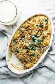 Creamy Spinach And Potato Breakfast Casserole Pinch Of Yum Recipe Breakfast Recipes Casserole Brunch Recipes Breakfast Casserole