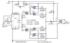 The pwm controlled modified sine wave inverter circuit presented below is our 3rd contender, it uses just a a very interesting circuit of a modified sine wave inverter is discussed in this article which hi robin, your modified sine wave circuit diagram looks correct but the waveform isn't, i think we'll. 100 Watt Inverter Circuit Diagram Parts List Design Tips