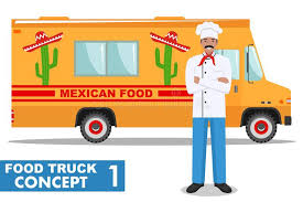 Food trucks are growing in popularity for catering events. Flat Design Vector Illustration Of Food Truck And Cook Head Chef In Uniform Traditional Mexican Street Cuisine Auto Stock Vector Illustration Of Banner Catering 115451560