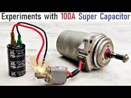 Run 12v 100 Amp Starter Dc Motor With 500f Super Capacitor Ultra High Current 2 7v Green Cap Youtube Capacitor Homemade Generator Free Energy Generator