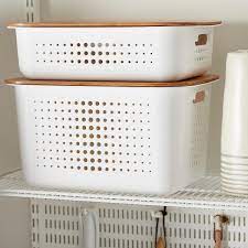 Most species of bamboo can be grown in pots or containers. White Nordic Storage Baskets With Handles The Container Store