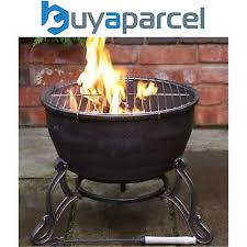 Cast iron fire pit key features. Gardeco Elidir Big Fire Bowl Cast Iron Fire Pit Bbq Grill Camping Wood Burner Ebay