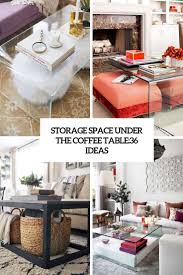 Which is full of compatibility with all types large storage space: Storage Space Under The Coffee Table 36 Ideas Digsdigs In 2021 Simple Coffee Table Decorating Coffee Tables Coffee Table With Storage