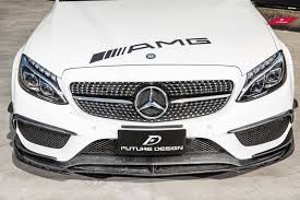 Benz W205 C Class Carbon Fiber Front Lip Fd Original Type 2 Carbon Fiber Benz C Class
