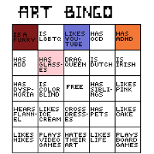 Frederik nielsen, jacob simonsen, chresten falck. Pixilart Art Bingo By Pastel Gore