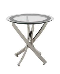 For example, if you want to refresh an older piece of furniture without having to deal with stains or paint, glass table tops are a great option. Coaster Home Furnishings Modern Contemporary Round Clear Tempered Glass End Table Chrome Walmart Com Walmart Com