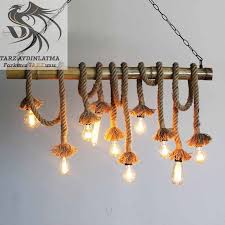 Tarzaydinlatma Tarz Aydinlatma Aydinlatma Halat Halataydinlatma Bambu Rustik Edison Ampul Edisonampul Rustikampul Modern Avize Aydinlatmalar Lamba