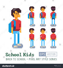 Happy Student Pixel Art Character Boy With A Backpack School Kids Looping Sequence Isolated Vector Illustrat Pixel Art Characters Pixel Art Happy Students