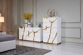 Modrest Aspen Modern White Gold Dresser A wide variety of styles, sizes and materials allow you to easily find the perfect dressers & chests for your home. modrest aspen modern white gold dresser