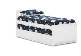 Being able to store all the clutter of a bedroom away can make your room feel fresh, clean and bring about a sense of harmony! White Captain Jack Single Trundle Bed Amart Furniture