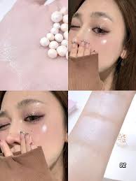 Pearly Highlighter Blush Powder Ball Clear Face Body Highgloss Glitter  Highlight Natural Brightening 3D Shimmer Contouring Blush