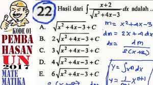 Contoh soal turunan fungsi aljabar. Un Sma 2017 Matematika Ipa Pembahasan No 22 Integral Taktentu Youtube