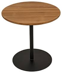 The table top also has four pieces of wood on the. 20 T Set Of 2 Side Table Round Black Metal Base And Stem Solid Teak Wood Top Contemporary Side Tables And End Tables By Noble Origins Home Houzz