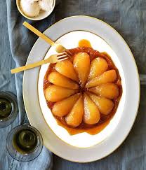 Honeyed Pear Tarte Tatin With Burnt Honey Ice Cream Recipe Pear Tarte Tatin Pear Recipes Tarte Tatin