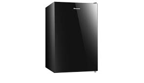 2 door mini fridge in stainless look with freezer. 4 4 Cu Ft Black Glass Door Compact Refrigerator Rs44g1 Hisense Canada