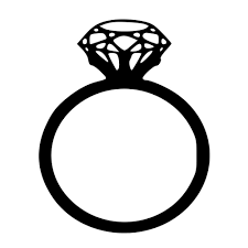 Black And White Engagement Ring Clipart Diamond Ring Vinyl Decal Walls Wedding Ring Icon Ring Icon Wedding Ring Clipart