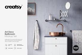 Art Deco Bathroom Mockup Set Art Deco Bathroom Art Deco Branding Mockups