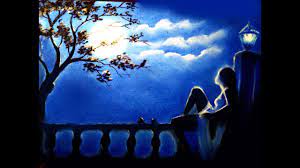 Painting of a sad girl, desicomments.com. How To Draw A Sad Girl Sitting Alone Moonlight Scenery Easy Drawing Youtube