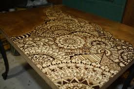 Mandala Pyrography Table Wood Furniture Diy Wood Burn Designs Painted Table Tops