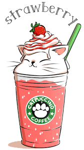 Strawberry Catpuccino Tap To See More Animal Art Wallpapers Mobile9 Kawaii Art Cute Kawaii Drawings Kawaii Drawings