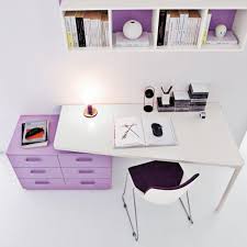 Modern Study Table For Teenagers With White And Purple Kids Room Desk Kid Room Decor Modern Kids Room