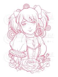 Puella Magi Madoka Magica Holy Quintet Lineart Mini Print Etsy In 2020 Puella Magi Madoka Magica Madoka Magica Art