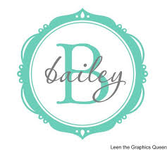 Monogram Wall Decal Bailey Frame With By Leenthegraphicsqueen 30 00 Monogram Wall Decals Name Wall Decals Custom Wall Decals