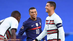 Please contact us if you want to publish a mbappe wallpaper on our site. Cristiano Ronaldo Kylian Mbappe S All Smiles Interaction Leaves Fans Awestruck