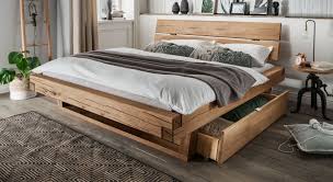 Bei idealo.de günstige preise für bett wildeiche vergleichen. Schubkasten Bett Aus Wildeiche Mit Holz Kopfteil Romeno