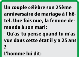 Un Couple Celebre Son 25eme Anniversaire De Mariage A L Hotel Espace Blagues Couple Celebre 25eme Anniversaire Blague Mariage