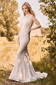 Spaghetti Strap Halter Neckline Lace Fit And Flare Wedding Dress Kleinfeld Bridal In 2020 Fit And Flare Wedding Dress Wedding Dresses Kleinfeld Ball Gown Wedding Dress