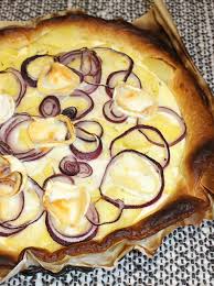 Delices D Une Novice Tarte Fine Pomme De Terre Chevre Et Oignon Rouge En 2020 Tarte Fine Recette Pomme De Terre Pomme De Terre