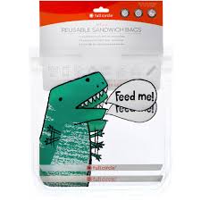 Label clear side and wipe clean with dry erase markers. Full Circle Ziptuck Reusable Sandwich Bags Dinosaur 2 Bags Iherb