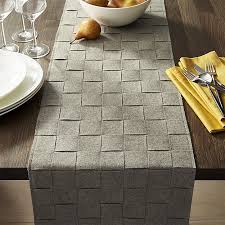Basketweave Grey Felt 90 Table Runner Crate And Barrel Handmade Table Runner Dining Table Runners Table Runners