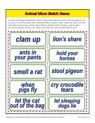Animal Idiom Match Game 4th And 5th Grade Worksheets Idioms Teaching Idioms 5th Grade Worksheets