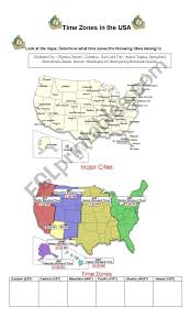 Help build and apply children's water cycle vocabulary skills with this super handy activity. Time Zones In The Usa Esl Worksheet By Cecilia Dagnino