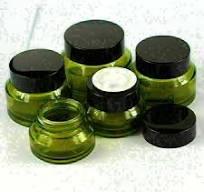 15/30/50g Olive Green Glass Facial Cream Jar Empty Cosmetic Container  1/3/5/10X