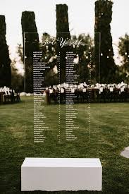 picture of a laconic acrylic seating chart on a white