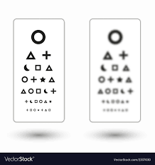 Sharp And Unsharp Snellen Chart With Symbols For