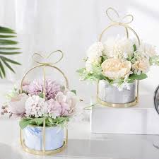 Peony faux flowers in vase. Buy Kirifly Artificial Flowers Fake Peony Silk Hydrangea Flower With Vase Flower Decor Arrangements For Wedding Decoration Table Centerpieces White With Vase Set Online In Vietnam B08mf43lst