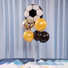 Centros de mesa fútbol para cumpleaños infantiles. Amazon Com Table Balloon Stand Kit 4 Sets Reusable Clear Balloon Holder 7 Balloon Sticks 7 Balloon Cups 1 Balloon Base With 1 Pump 5 Balloon Clips Stick Dots For Birthday Wedding Any Party Event Decorations Toys Games