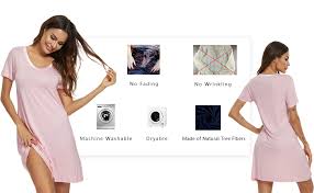 Camiseta abanderado manga larga con cuello pico de algodón elástico con tecnología dry&cool. Amazon Com Tiktik Camison Modal Para Mujer Cuello En V Manga Corta Holgada Comoda Ropa De Dormir S 4xl Aqua Xl Clothing