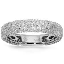 This Womens Diamond Wedding Band Is Crafted In Gleaming 14k White Gold The Band Fea Womens Wedding Bands Diamond Diamond Wedding Bands Wedding Rings For Women