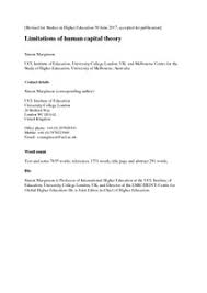 Limitations Of Human Capital Theory Ucl Discovery