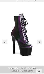Bnib Pleaser Shoes Boots Ado1020shg Purple Green Pole Women S Fashion Shoes Heels On Carousell