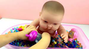 If your kids need their fix of the beloved red bowed kitty first sketched by yuko shimizu in 1974, three easter eggs worth of hello cuteness ought to do the trick. Baby Doll Bathtub How To Give Baby A Bath In Orbeez W Surprise Disney Princess Toys Youtube