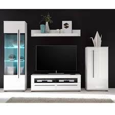 Preis ab 730,75 euro (23.05.2021). Tv Wohnwand Colorado 61 In Weiss Hochglanz Mit Vitrine Inkl Led Und Tu