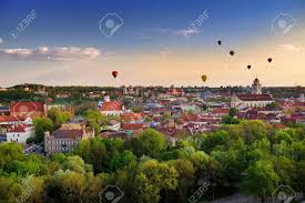 The outer perimeter of the apartment is completely white, like a paper background to let in most of the daylight, while the central area is a dark origami sculpture folded into a white background. Beautiful Summer Panorama Of Vilnius Old Town With Colorful Hot Stock Photo Picture And Royalty Free Image Image 64699137