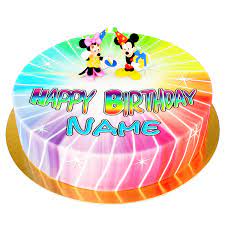 Der druck erfolgt auf fondant, mit hochwertige lebensmittelfarbe in fotoqualität. Mickey Maus Minnie Maus Auf Magic Torte