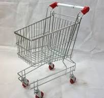 RH-SC02 480*325*680 Mm Warna Perak Seng Desain Lucu Ukuran Kecil Troli  Belanja Anak-anak Kereta Belanja Logam